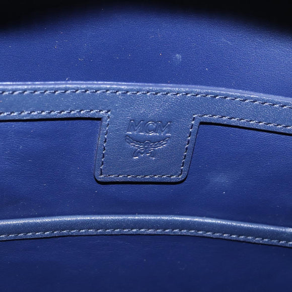 MCM Vicetos Logogram Backpack PVC Leather White Silver Auth kk581