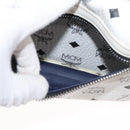 MCM Vicetos Logogram Backpack PVC Leather White Silver Auth kk581-22