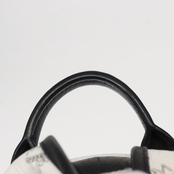 MCM Vicetos Logogram Backpack PVC Leather White Silver Auth kk581