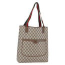 GUCCI GG Supreme Web Sherry Line Tote Bag PVC Beige 41 004 4465 Auth kk582-1