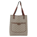 GUCCI GG Supreme Web Sherry Line Tote Bag PVC Beige 41 004 4465 Auth kk582-2