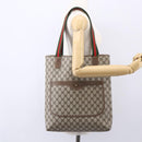 GUCCI GG Supreme Web Sherry Line Tote Bag PVC Beige 41 004 4465 Auth kk582-21