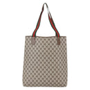 GUCCI GG Supreme Web Sherry Line Tote Bag PVC Beige 41 004 4465 Auth kk582-3