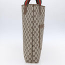 GUCCI GG Supreme Web Sherry Line Tote Bag PVC Beige 41 004 4465 Auth kk582-4