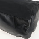PRADA Chain Shoulder Bag Nylon Black Silver Auth kk583-12