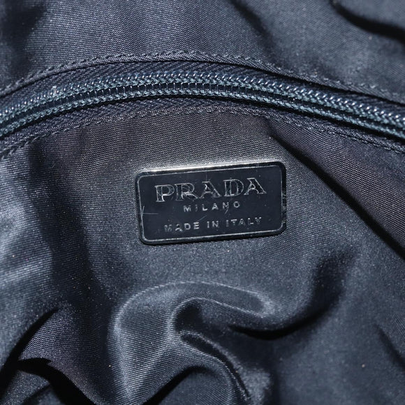 PRADA Chain Shoulder Bag Nylon Black Silver Auth kk583