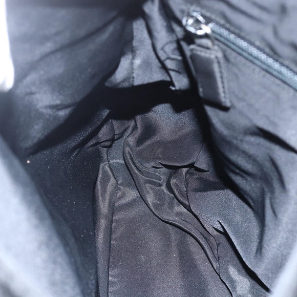 PRADA Chain Shoulder Bag Nylon Black Silver Auth kk583