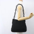 PRADA Chain Shoulder Bag Nylon Black Silver Auth kk583-21