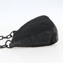 PRADA Chain Shoulder Bag Nylon Black Silver Auth kk583-4