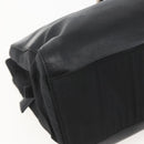 PRADA Chain Tote Bag Leer Zwart Goud Auth kk585-14