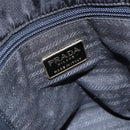 PRADA Chain Tote Bag Leer Zwart Goud Auth kk585-20