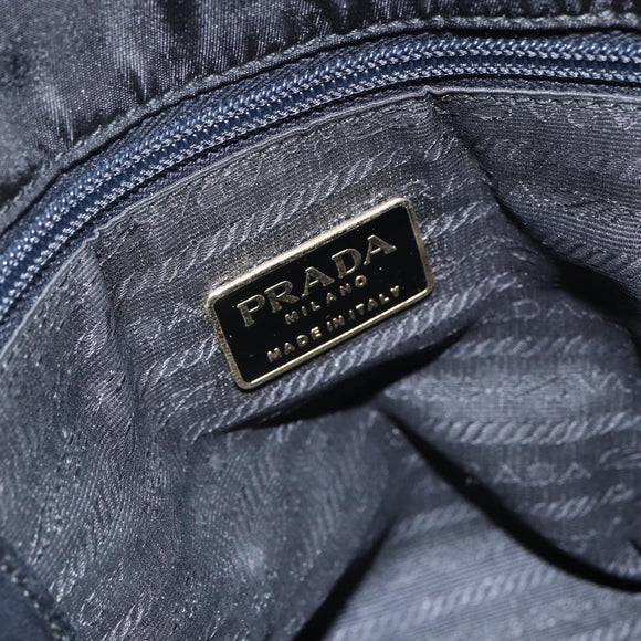 PRADA Chain Tote Bag Leer Zwart Goud Auth kk585