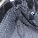 PRADA Chain Tote Bag Leer Zwart Goud Auth kk585-22