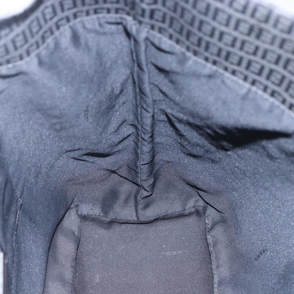 FENDI Zucchino Canvas Tote Bag Black Silver Auth kk586