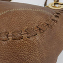 GUCCI Charlotte Hand Bag Leather Brown Gold 218782 Auth kk588-10