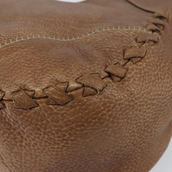 GUCCI Charlotte Hand Bag Leather Brown Gold 218782 Auth kk588