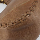 GUCCI Charlotte Hand Bag Leather Brown Gold 218782 Auth kk588-16