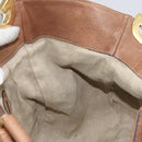 GUCCI Charlotte Hand Bag Leather Brown Gold 218782 Auth kk588-18