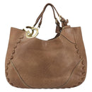GUCCI Charlotte Hand Bag Leather Brown Gold 218782 Auth kk588-2
