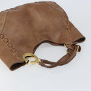 GUCCI Charlotte Hand Bag Leather Brown Gold 218782 Auth kk588-6