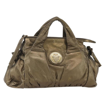 GUCCI Histeria Hand Bag Leather Gold Tone 197020 Auth kk589