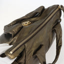 GUCCI Histeria Hand Bag Leather Gold Tone 197020 Auth kk589-6