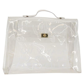 HERMES Vinyl Kelly Hand Bag Vinyl Clear Auth kk593