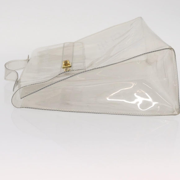HERMES Vinyl Kelly Hand Bag Vinyl Clear Auth kk593