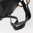 GUCCI Bamboo Backpack Leather Black Gold 003 2058 0016 Auth kk594-11