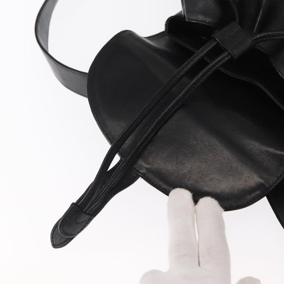 GUCCI Bamboo Backpack Leather Black Gold 003 2058 0016 Auth kk594