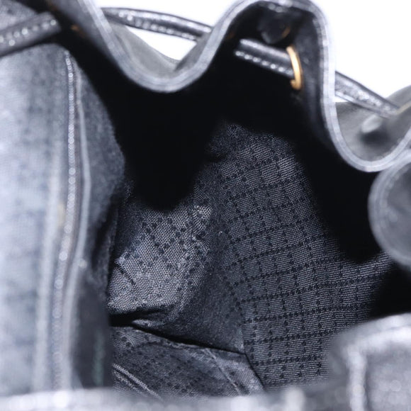 GUCCI Bamboo Backpack Leather Black Gold 003 2058 0016 Auth kk594