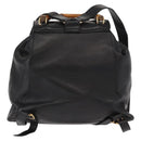 GUCCI Bamboo Backpack Leather Black Gold 003 2058 0016 Auth kk594-3
