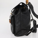 GUCCI Bamboo Backpack Leather Black Gold 003 2058 0016 Auth kk594-4