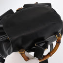 GUCCI Bamboo Backpack Leather Black Gold 003 2058 0016 Auth kk594-6