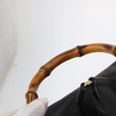 GUCCI Bamboo Backpack Leather Black Gold 003 2058 0016 Auth kk594-8