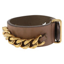 FENDI Bracelet Leather Beige Auth kk598-5