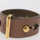 FENDI Bracelet Leather Beige Auth kk598-6