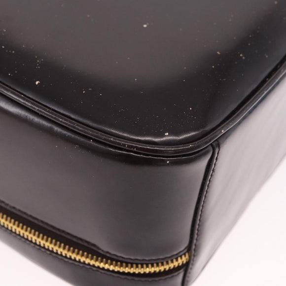 GUCCI Bamboo Vanity Hand Bag Patent 2way Black Gold 000 3270 0323 Auth kk600