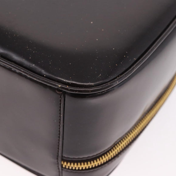 GUCCI Bamboo Vanity Hand Bag Patent 2way Black Gold 000 3270 0323 Auth kk600