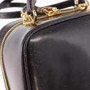 GUCCI Bamboo Vanity Hand Bag Patent 2way Black Gold 000 3270 0323 Auth kk600-3