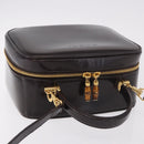 GUCCI Bamboo Vanity Hand Bag Patent 2way Black Gold 000 3270 0323 Auth kk600-14