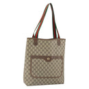 GUCCI GG Supreme Web Sherry Line Tote Bag PVC Beige Gold 89 02 003 Auth kk601-1