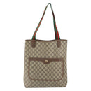 GUCCI GG Supreme Web Sherry Line Tote Bag PVC Beige Gold 89 02 003 Auth kk601-2