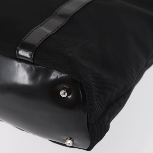 GUCCI Bamboo Hand Bag Nylon Black Silver 000 1998 0508 Auth kk602