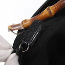 GUCCI Bamboo Hand Bag Nylon Black Silver 000 1998 0508 Auth kk602-14