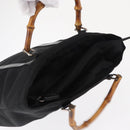GUCCI Bamboo Hand Bag Nylon Black Silver 000 1998 0508 Auth kk602-6