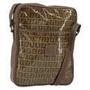 FENDI Zucchino Canvas Shoulder Bag Brown Auth kk603-1