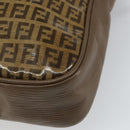 FENDI Zucchino Canvas Shoulder Bag Brown Auth kk603-9