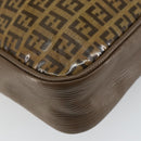 FENDI Zucchino Canvas Shoulder Bag Brown Auth kk603-14