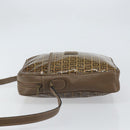 FENDI Zucchino Canvas Shoulder Bag Brown Auth kk603-4
